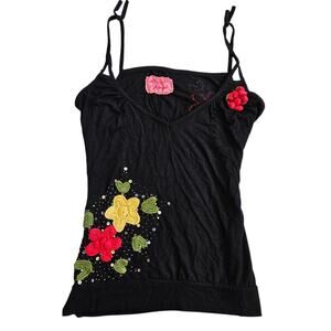 Y2k Cami / Tank Top Crochet Details Fairycore Whimsigoth Komodo- Size Medium